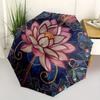 Lotus Flower Mandala DecorUmbrella, Portable 3-Fold Compact Umbrella,Christmas Gift ES536