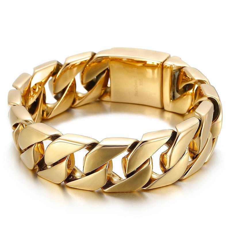 Europese en Amerikaanse tijmensen mode-persoonlijkheid eenvoudige en elegante titanium stalen herenarmband