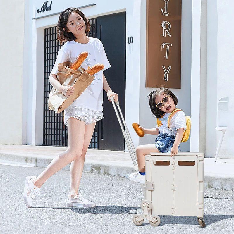 Folding shopping cart - the ultimate delivery pickup tool for flat-pulling, home use, mobile truck, small cart, trolley cart