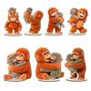 Cute Monkey Table Sign 2D Baby Monkey Holding Plush Toy Wooden Desktop Ornaments for Home Office Decor Heartwarming Gifts for Friends