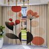 Home Geometric Leaves Curtains Landscape Background Kitchen Coffee Shop Living Room Bacony Curtain For Area Made Of Polyester With Pole Pocket