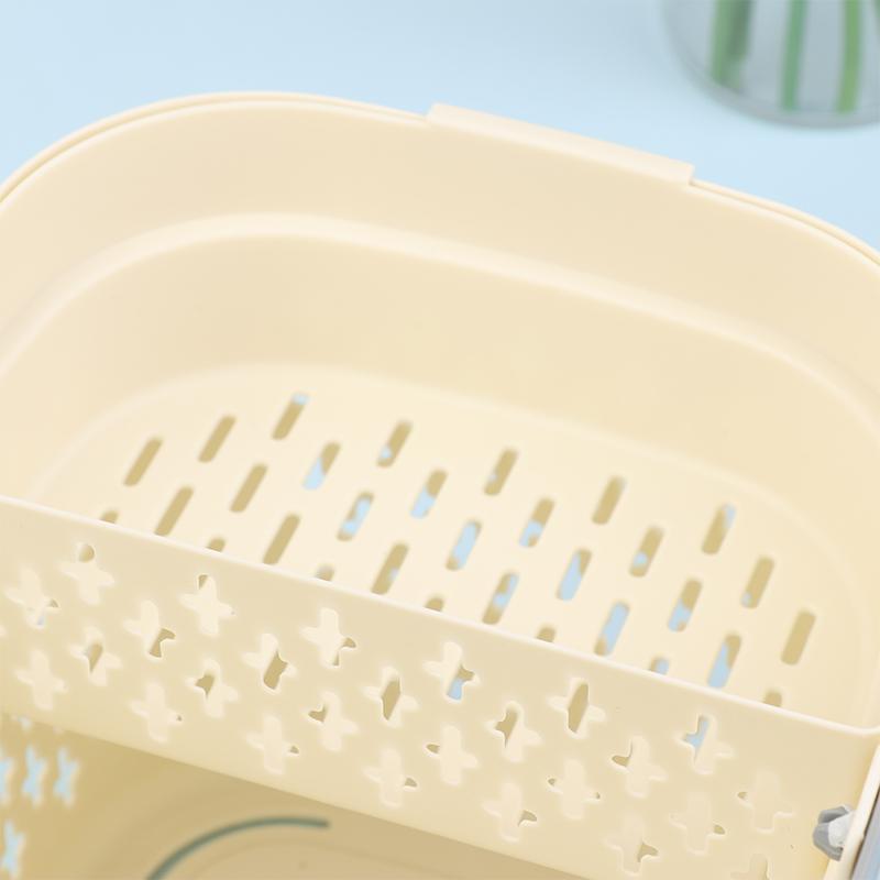 Plastic Organizer Basket With Handles Drainage Toiletry Bin Stackable Storage Basket For Bathroom Kitchen Camp Gym