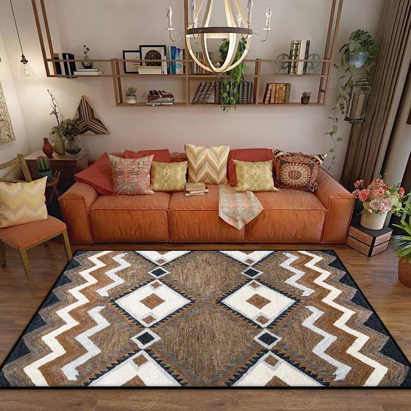 Bohemian Big Size Non-slip Decoration Home Living Room Rug Soft Foldable Room Decor Bedroom Carpet Easy Cleaning Sofa Table Mat
