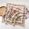 70cm New Fashion Cotton Square Scarf Women Floral Print Design Bandanas Lady Scarves Headband Handkerchief Hair Luxury Brand