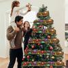 16,4 Fuß Weihnachts-Lametta-Girlande Metallisch Glänzend mit LED-Lichtern Weihnachtsbaum Dicke Hängende Ornamente Weihnachtsfeier Heimdeko
