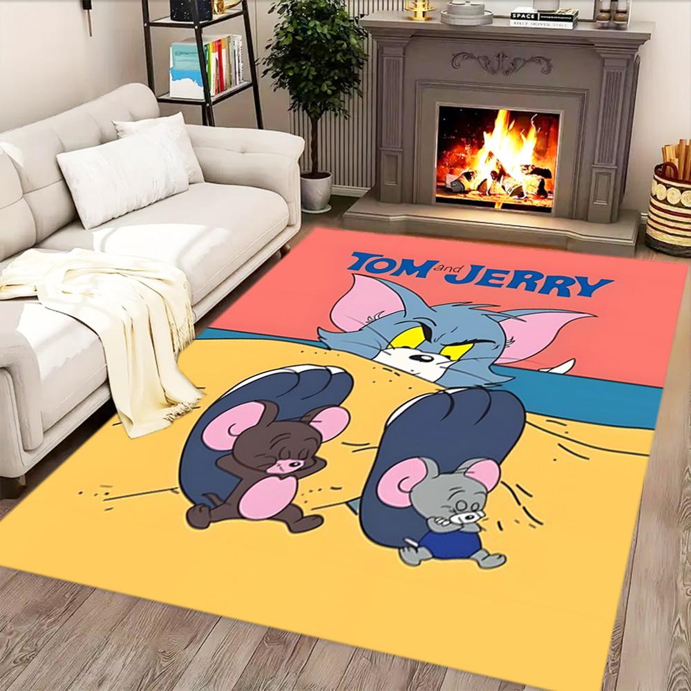 Tom And Jerry Party Rug for Living Rooms, Bedrooms, Home Décor, and As Gifts.