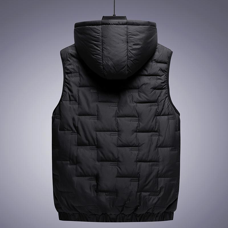 Hooded Waistcoats Men Winter Solid Padded Sleeveless Warm Jacket Windproof Casual Waistcoat Thicken Parkas Jackets