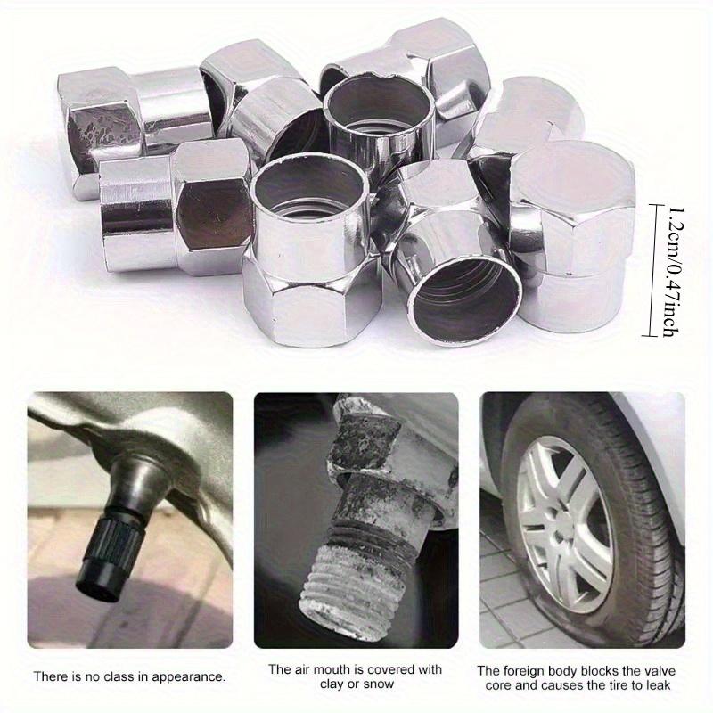 40 Pièces Bouchons de Valve de Pneu avec Anneau en Caoutchouc O Plastique Chrome Anti-poussière Universels Voitures Vélo Camions Motos Accessoires
