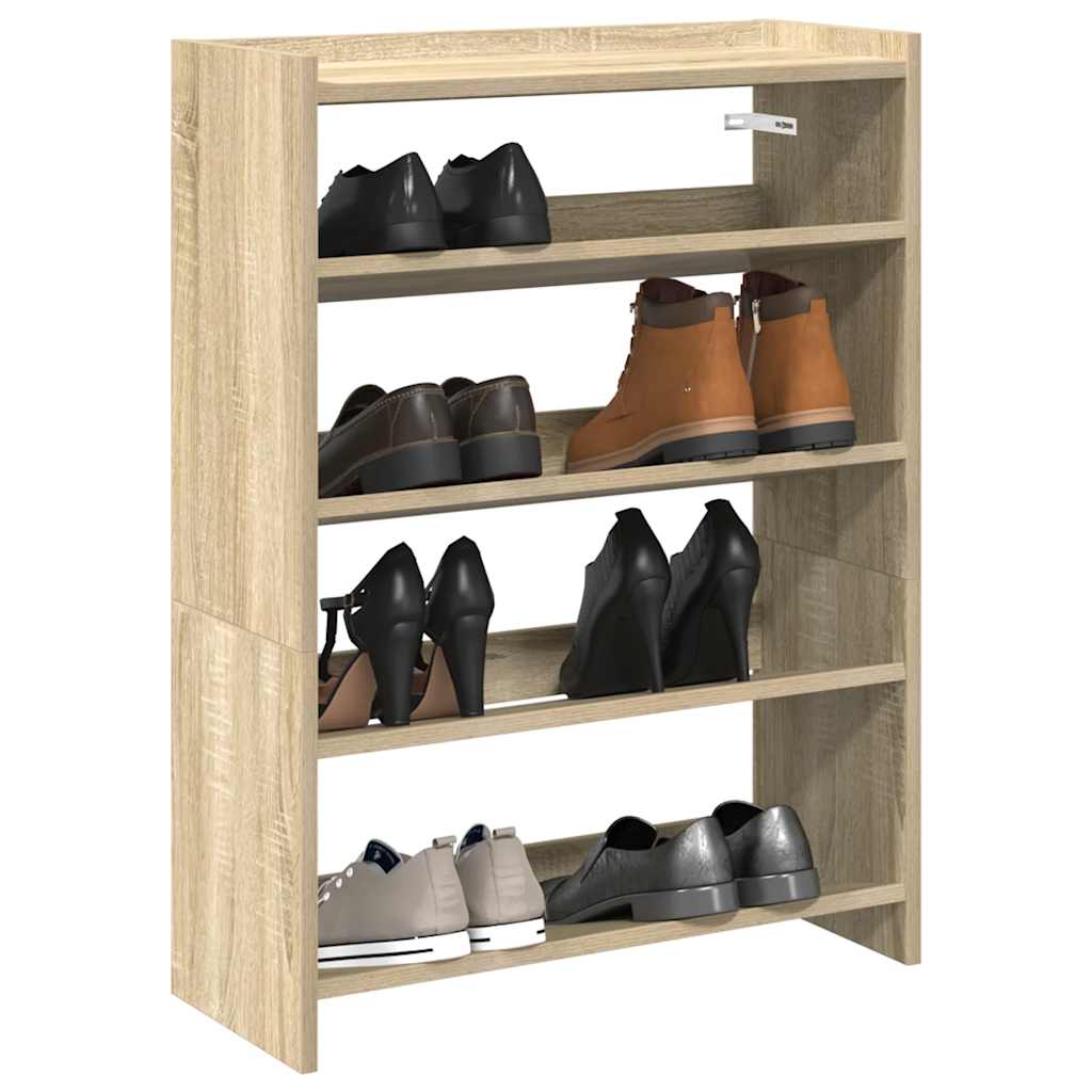 Vidaxl Shoe Rack, Sonoma Oak 60X25X81 Cm, Wood-Based Material