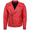 Lambskin Stylish Motorcycle Soft Fit Men Jacket Red Leather Handmade Genuine
