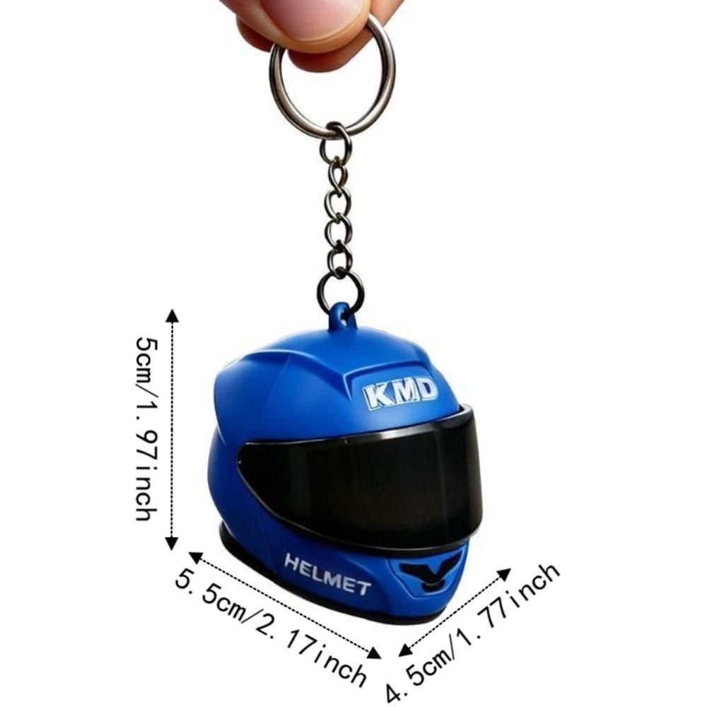 3D Helmet Keyring Light LED Creative Bag Key Pendant Luminous Motorcycle Helmet Keychain Gifts