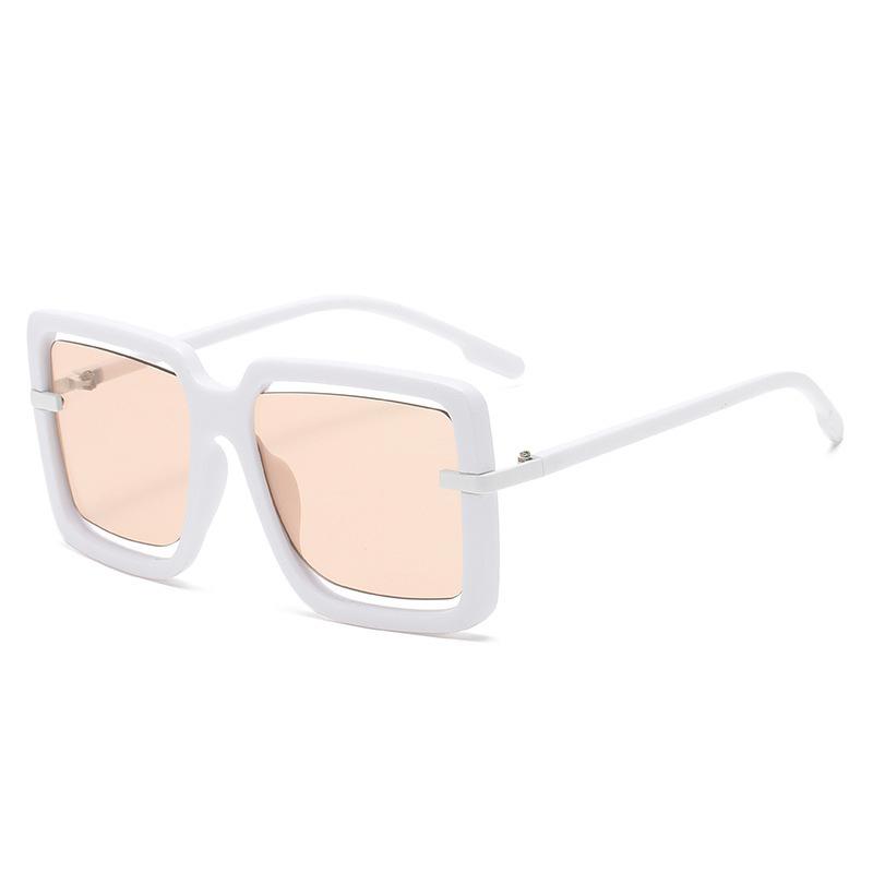 Vintage Brand Big Frame Square Hollow Women Sunglasses Punk Luxury Candy Shade UV400 Protection
