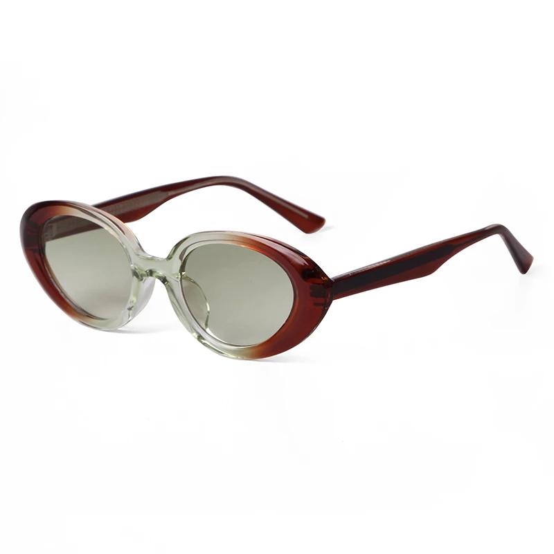Vintage Retro Vintage Sunglasses Woman Oval Shape Narrow Eyeglasses Small Frame Fashion Brand Style Trendy Sun Glasses Women Lady Goggle UV400