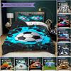 1PC Soccer Football Theme Bedding Quilt Set Quilt Cover Pillowcase Home Decoration Birthday Gift (1 * Duvet Cover + 2 * Pillowcase, Without core)A1