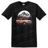 Camiseta Clásica Naranja Coche Aventura en Montaña Vintage Retro Camiseta de Conducir
