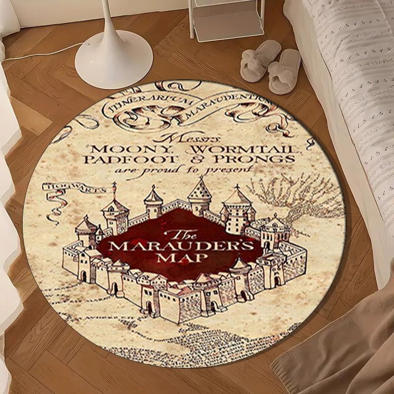 Magic School Adventure Round Rug for Livingroom,Bedroom, Palyroom, Chair Rug, Area Rug, Circle Carpet, Large Size Fan Christmas Gift