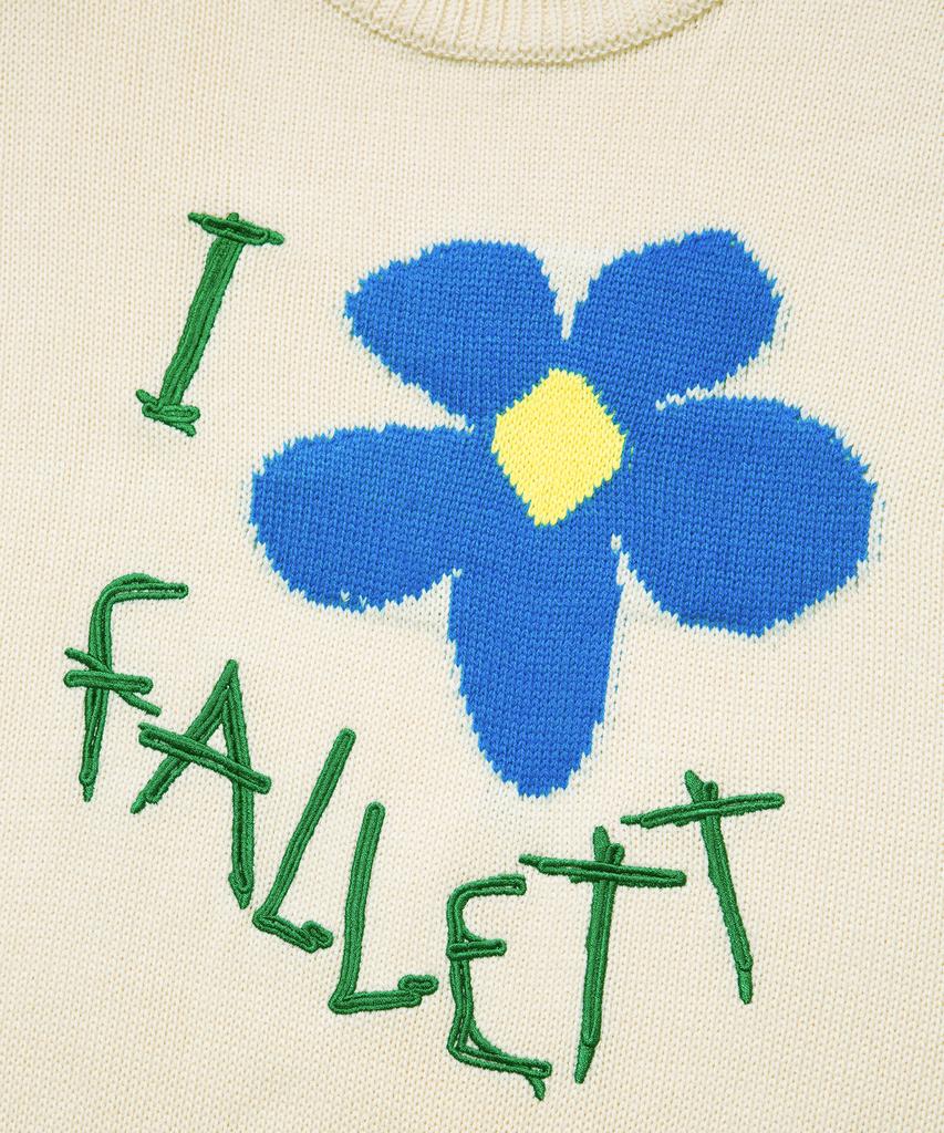 FALLETT [22Fw] Drawing Flower Knit Ivory