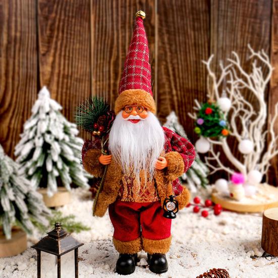 Christmas Santa Claus Doll Ornaments Cute Realistic Santa Claus Figurine Festive Holiday Decoration for Home Kitchen Hotel