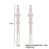 Long Dangle Earrings for Women 2021 Fashion Full Crystal Simulated Pearl Tassel Drop Earring Vintage Gold Brincos Jewelry KTJ