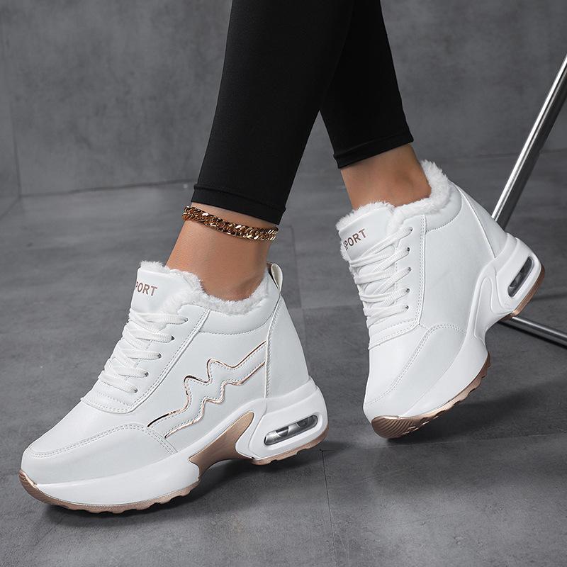 Autumn and Winter Breathable Thick-soled Casual Inner Height-increasing Shoes Lightweight Soft-soled Sports Shoes Cotton Shoes
