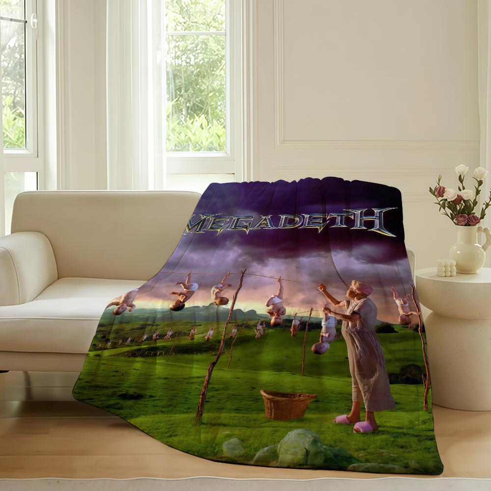 Rock Band M Megadeth Blanket For Sofa Office Bed Plane Travel Sleep Read Relax Camping Soft And Warm