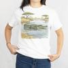 Watercolor Crocodile African Lake Unisex Safari Tee, Wildlife Nature T-shirt
