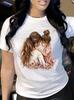 Blumen-Umarmung T-Shirt für Mutter und Tochter