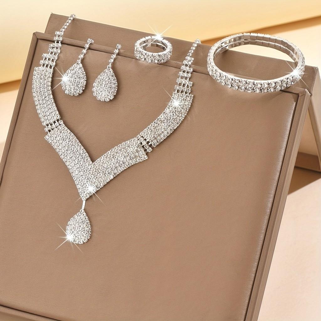 Water Luxury Jewelry Set With Rhinestone Decoration For Women