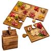 Boards Charcuterie 4-Piece Wooden Puzzle Serving Tray Puzzle-Shaped Platter Charcuterie Tray For Kitchen Party Wedding Holiday