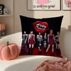 Stylish Kpop Girl Group BBabymonster Cushion Cover Pillowcase Short Plush Invisible Zipper Room Sofa Cushion Cover