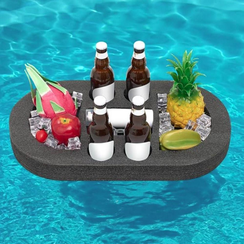 Cup Holder Multi-Function Swimming Pool Floating Tray Waterproof Multi-Hole Floating Basket Stable Floating Drink Rack Party