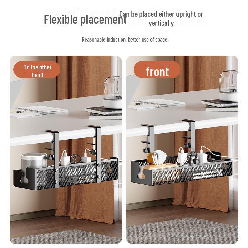 Under-Table Cable Organizer & Punch-Free Storage Box - Desk Wire Rack