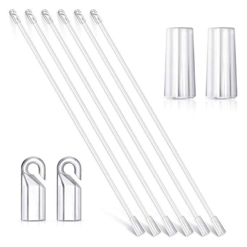 2/4/6/8/10Pcs Vertical Blinds Replacement Pull Rods with Hook and Handle for Door Window Curtain Shade Tilt Wand Stick