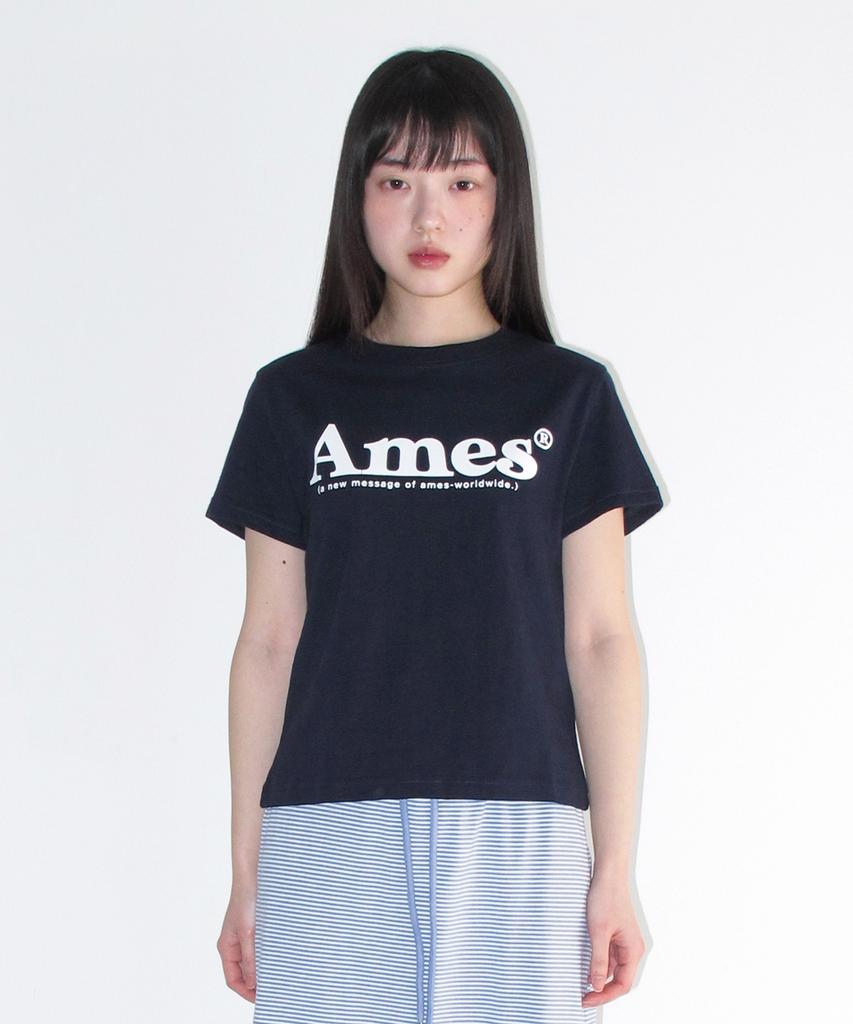 AMES-WORLDWIDE Basic Logo Tee Navy(White)