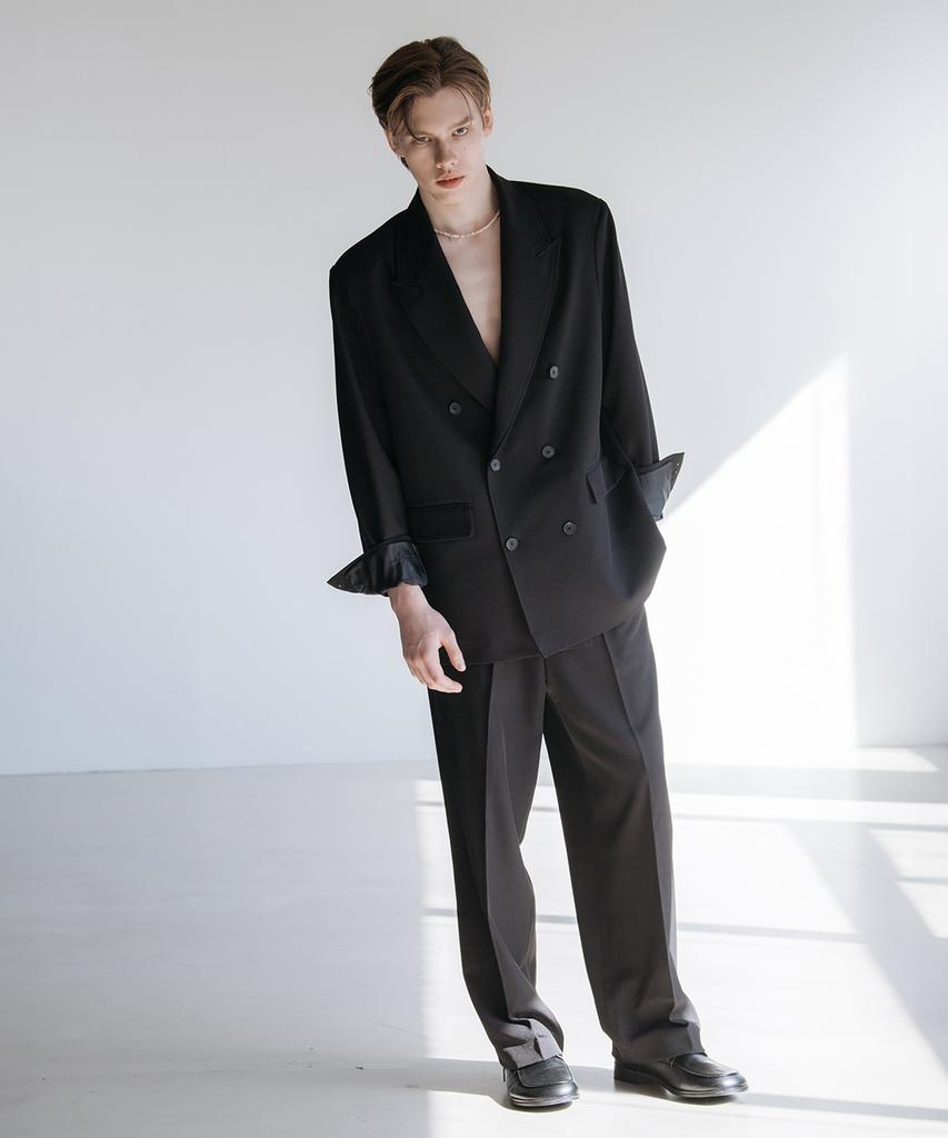 Decoroso Cier Peaked Double Overfit Setup Suit [Black]