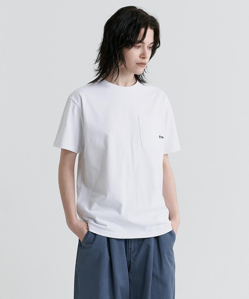 MAGOODGAN Swagver 3593 Buttonhole Semi-Overfit Off-White Short Sleeve Tee