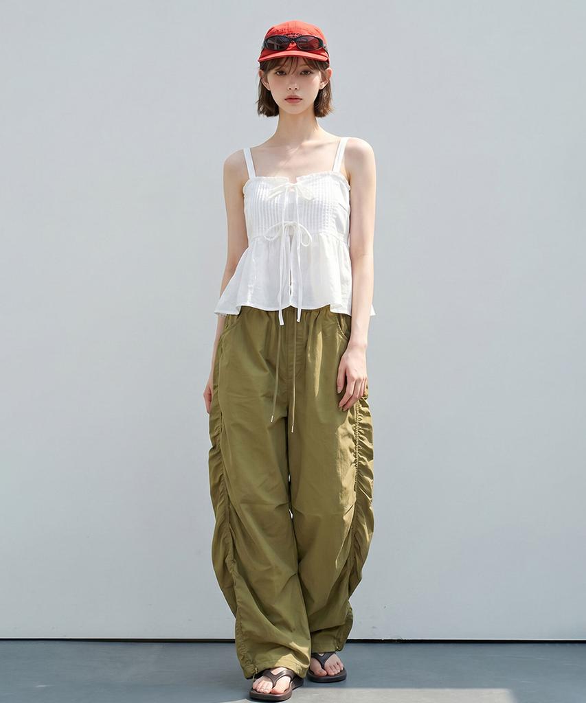 Eilubeu Side Shirred Pants Aasept106A