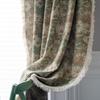 Cotton Linen Green Oil Painting Flower Kitchen Drape American Style Country Window Curtain Semi-shading Bedroom Living Room