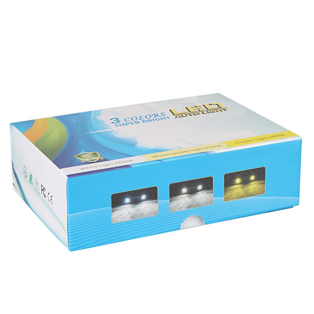 POOPEE LED Fog Lights HB4 9006 3-Color Temperature Mode Switching Compact DC12V