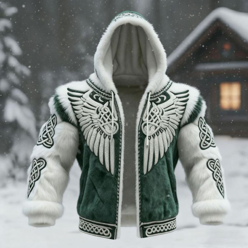 Men S Flannel Hooded Zip Up Sweatshirt 3d Print Winter Warm