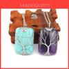 Artificial Water Crystal Pendant Necklace With Handwoven Craft Natural Waterite For Women