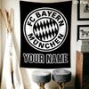 Custom Name Bayern Munich Wall Tapestry Aesthetic Wall Hanging Printed Fabric Blanket Decorative Tapestries for Bedroom Living Room Home Decor