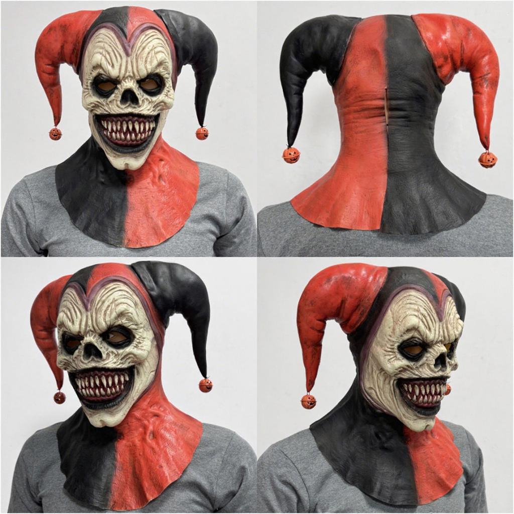 Máscara de Palhaço Engraçada Orifícios Ajustáveis para os Olhos para Festas de Halloween Cosplay e Pegadinhas Acessório de Fantasia de Látex para Adultos