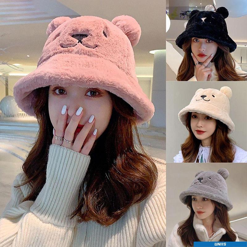 Chapeau de pêcheur à oreilles d'ours pour l'hiver Chapeau chaud pour femme Chapeau d'hiver pour la protection des oreilles
