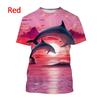 Hot 3d Dolphins Animal Prints for Men and Women Summer T-shirt Personality Cute Trend Round Neck T-shirt