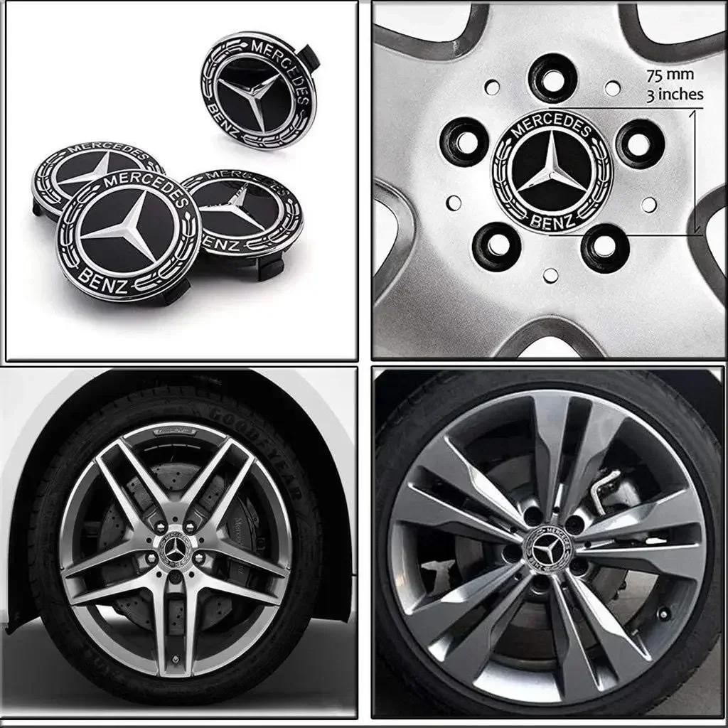 XEKVA1 C200 E200 Voor Mercedes Benz 4 Stuks/Set 75mm Voor Mercedes Benz AMG W203 W206 W220 W205 W211 W212 Auto Wielnaafdopjes Benz