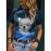 3D Dog Print Tee Women T Shirt