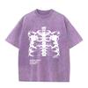 Retro Washed Vintage T-Shirt Blsack Tops Skeleton T-Shirt High Quality T Shirts Summer Oversized Short Sleeve Clothes