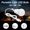 USB Interface LED Bulb 7 Watt 5 Watt 3 Watt LED Book Light, DC 5 Volt, Portable Camping Lantern, Indoor Reading Bulb, Outdoor Emergency Lighting