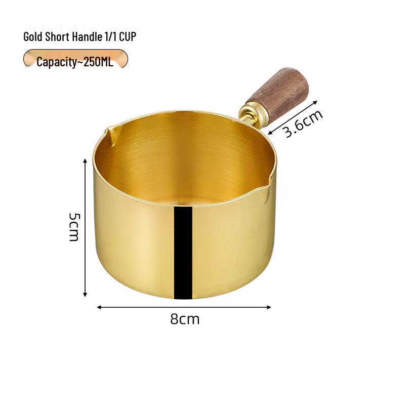 304 Stainless Steel Sauce Cup with Wooden Handle, Custom Logo, Multiple Specifications - Ideal for Steakhouses & Restaurants.